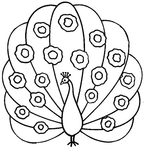 easy peacock coloring pages