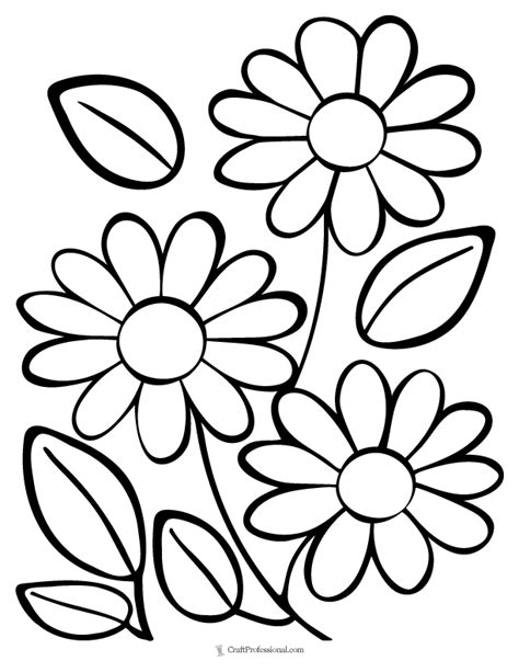 easy printable flower coloring pages