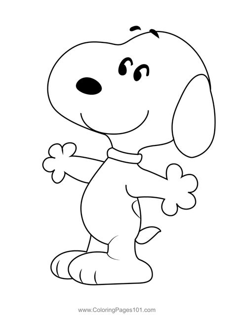 easy snoopy coloring pages