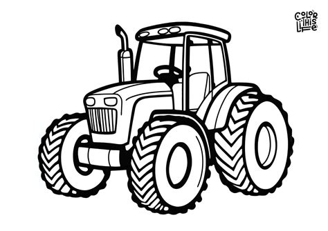 easy tractor coloring pages