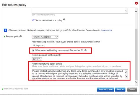 Ebay Return Policy Template