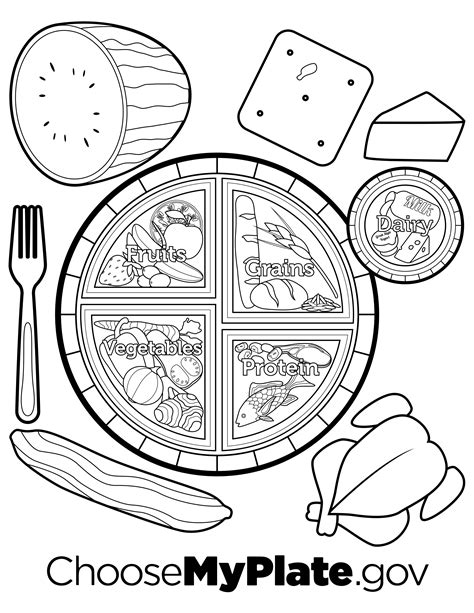 educational healthy food coloring pages
