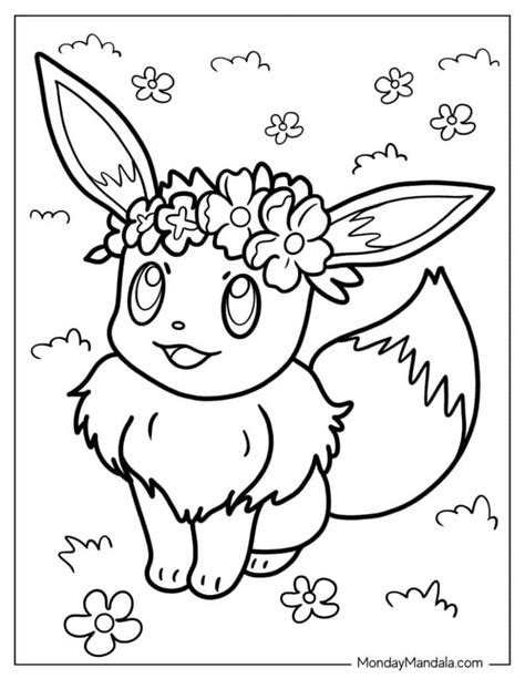 eevee coloring pages printable