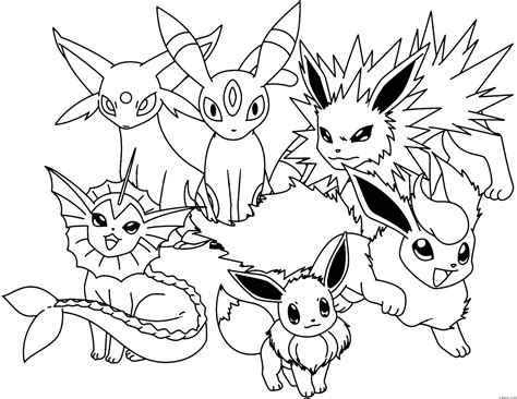 eevee evolutions coloring pages