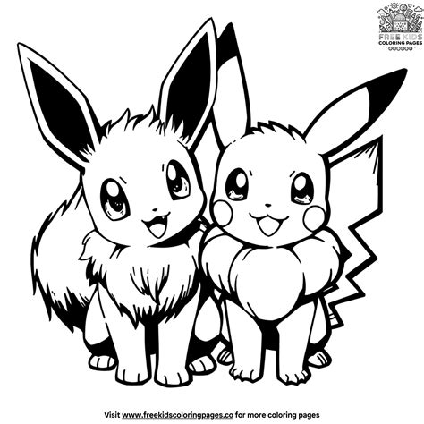 eevee pikachu coloring pages