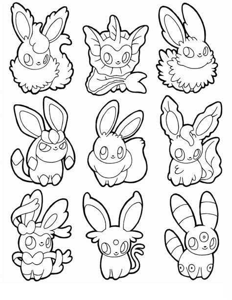 eeveelution coloring page