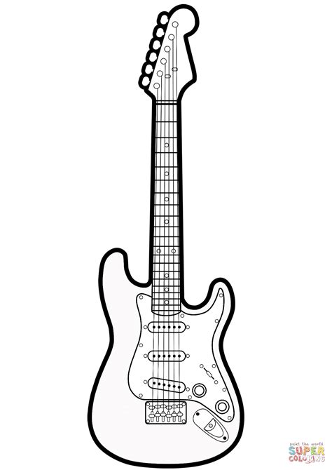 electric guitar coloring pages