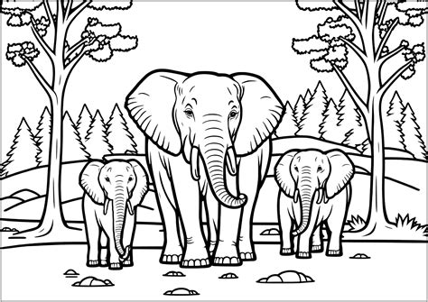 elephant colouring images