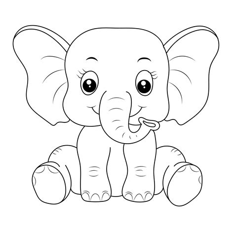 elephant drawing for coloring