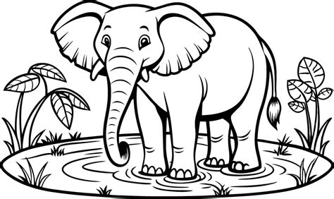 elephant drawing for colouring