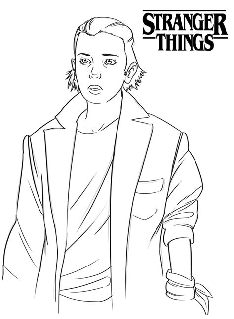 eleven coloring pages stranger things