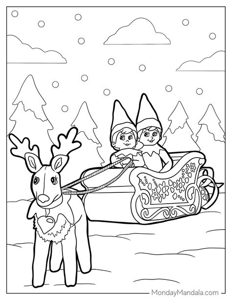 elf on the shelf reindeer coloring pages