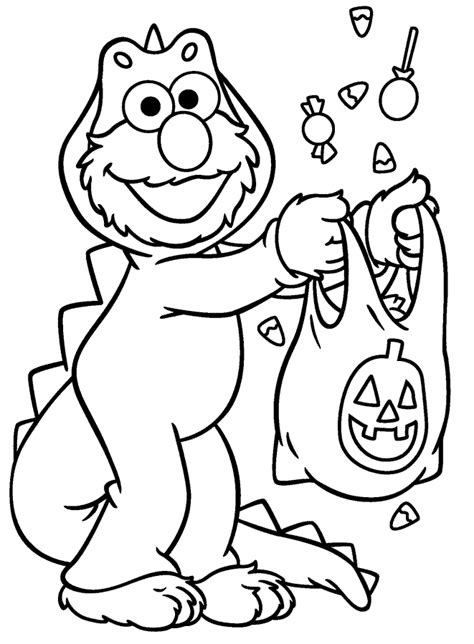 elmo halloween coloring pages