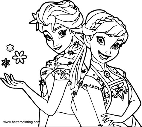 elsa and anna printable coloring pages