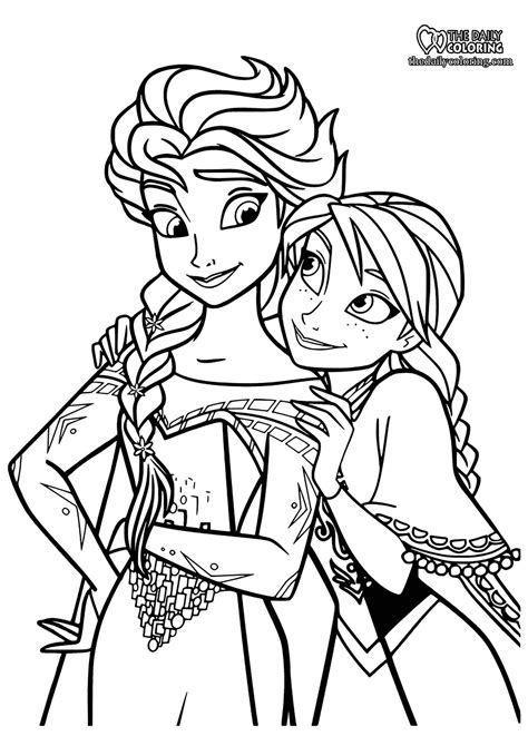 elsa anna colouring