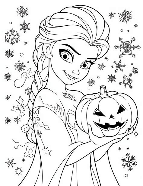 elsa halloween coloring pages