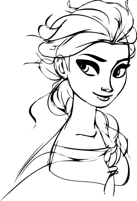elsa printable colouring pages
