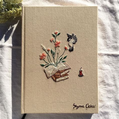 embroidered journal