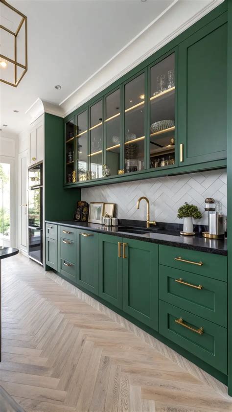 emerald green cabinets