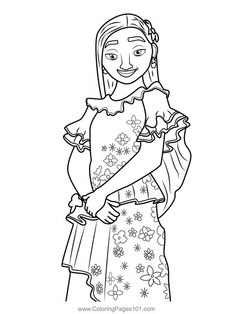 encanto coloring pages isabela