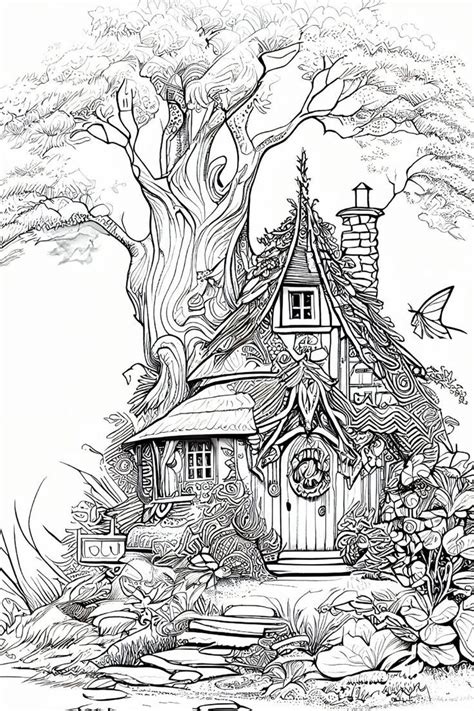 enchanted forest fairy garden coloring pages