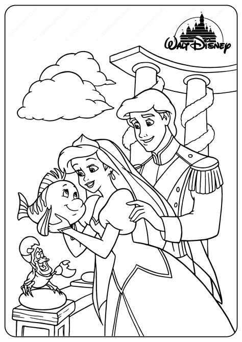 eric and ariel coloring pages