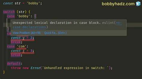 eslint no-case-declaration - unexpected lexical declaration in case block