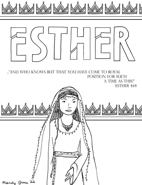 esther coloring pages