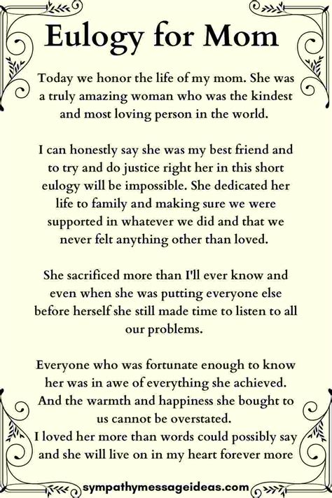 eulogy examples for mom