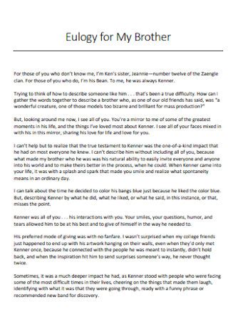 eulogy for a brother examples
