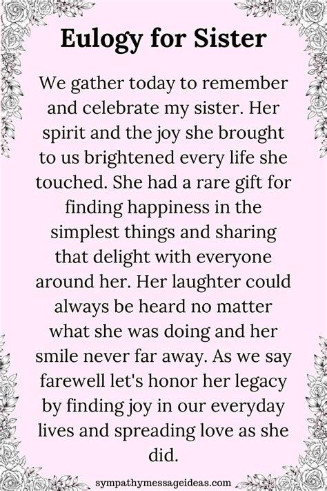 eulogy for a sister example