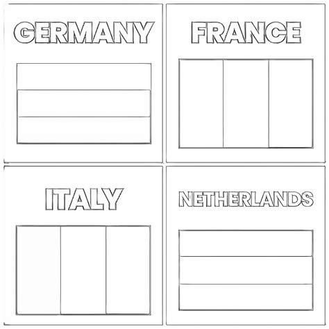 european flags colouring sheets
