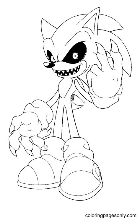 evil sonic exe coloring pages