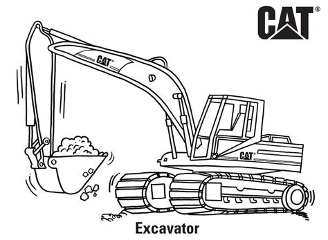 excavator coloring page