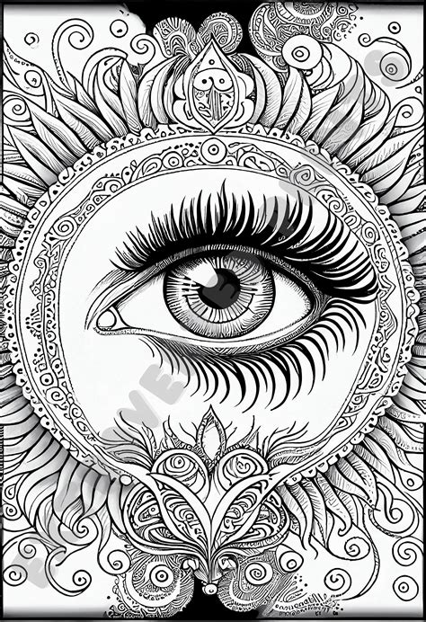 eye coloring pages for adults