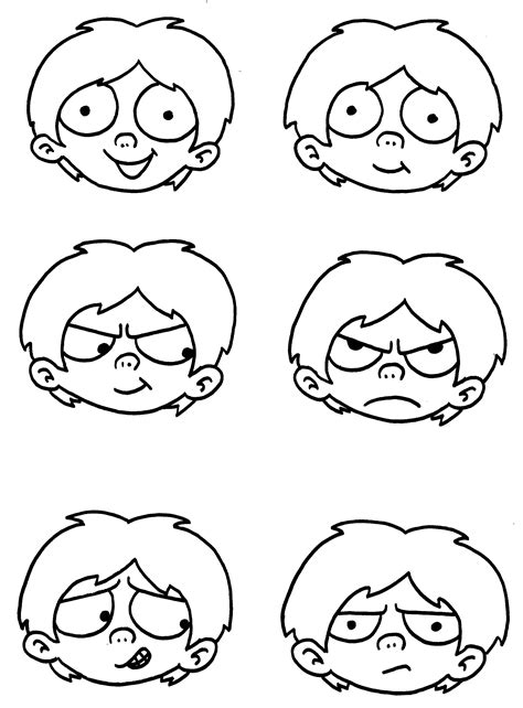 facial expression coloring pages