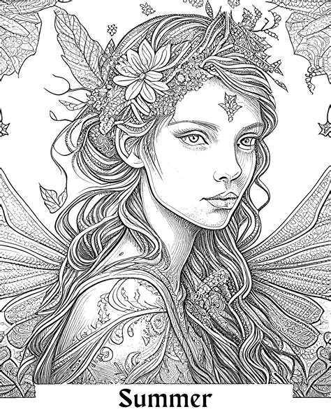 fairy coloring sheets for adults