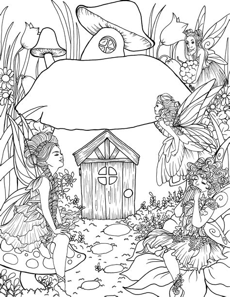 fairy garden coloring pages