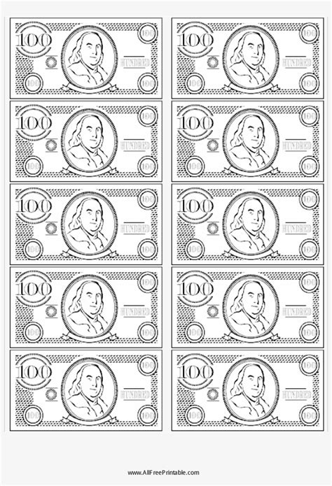 fake money coloring pages