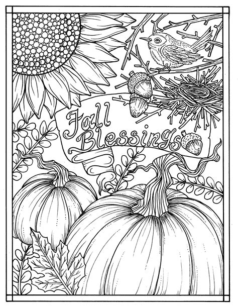 fall coloring pages for adults printable