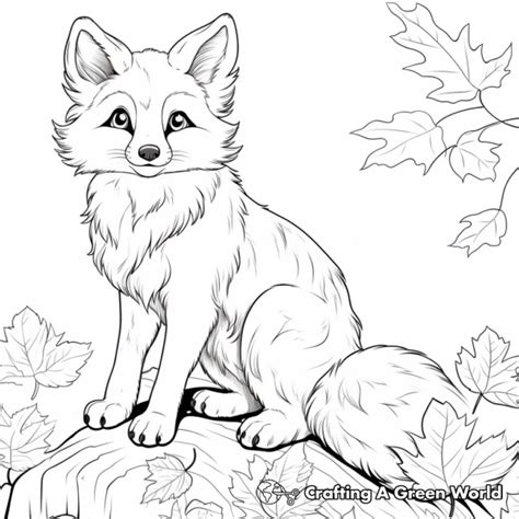 fall fox coloring pages