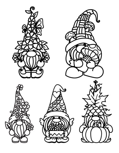 fall gnome coloring page