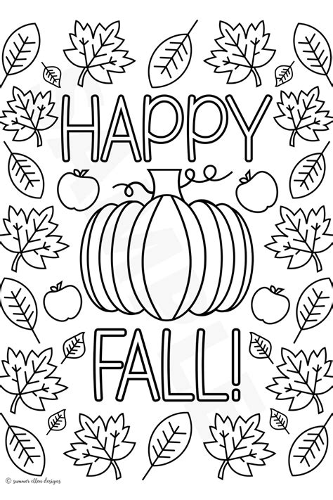 fall themed coloring pages