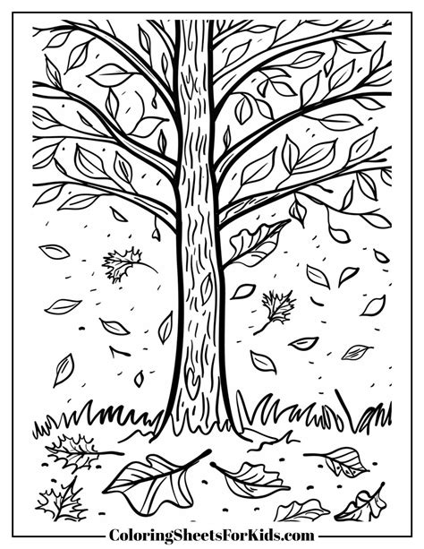 fall tree coloring page