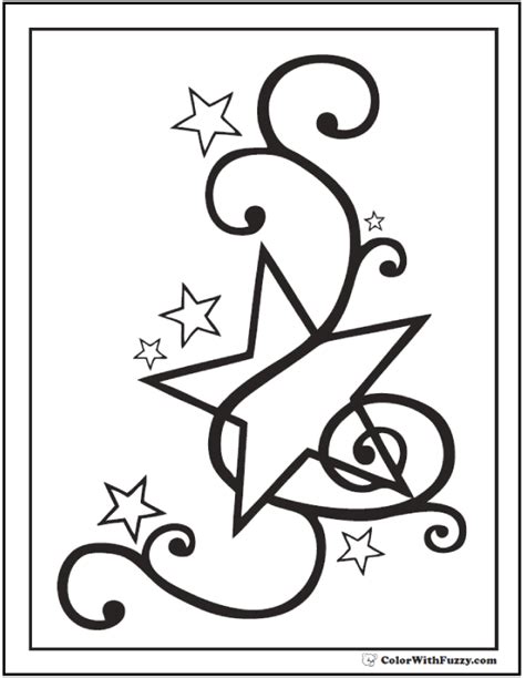 fancy star coloring pages