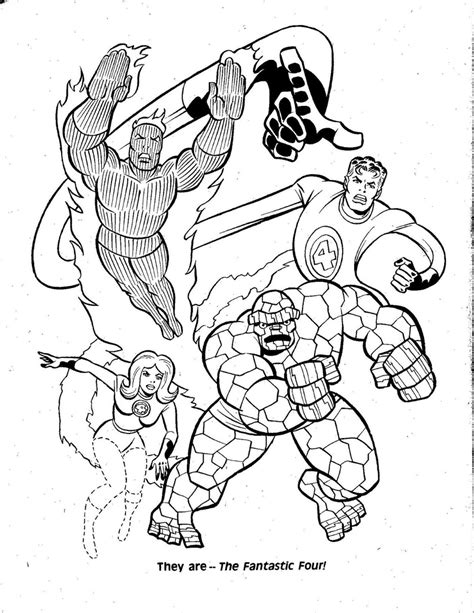 fantastic four coloring pages