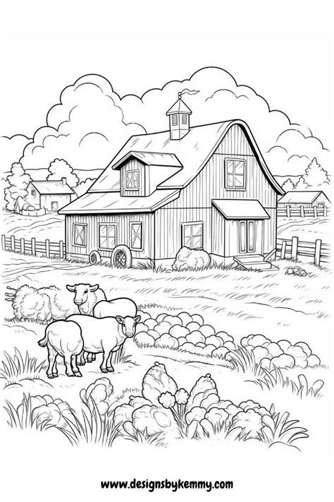 farm coloring pages for adults