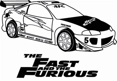 fast and the furious coloring pages