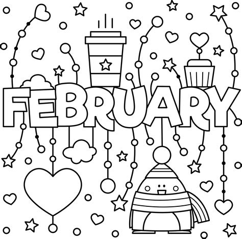 february coloring pages free