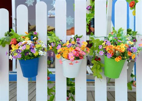 fence flower pots